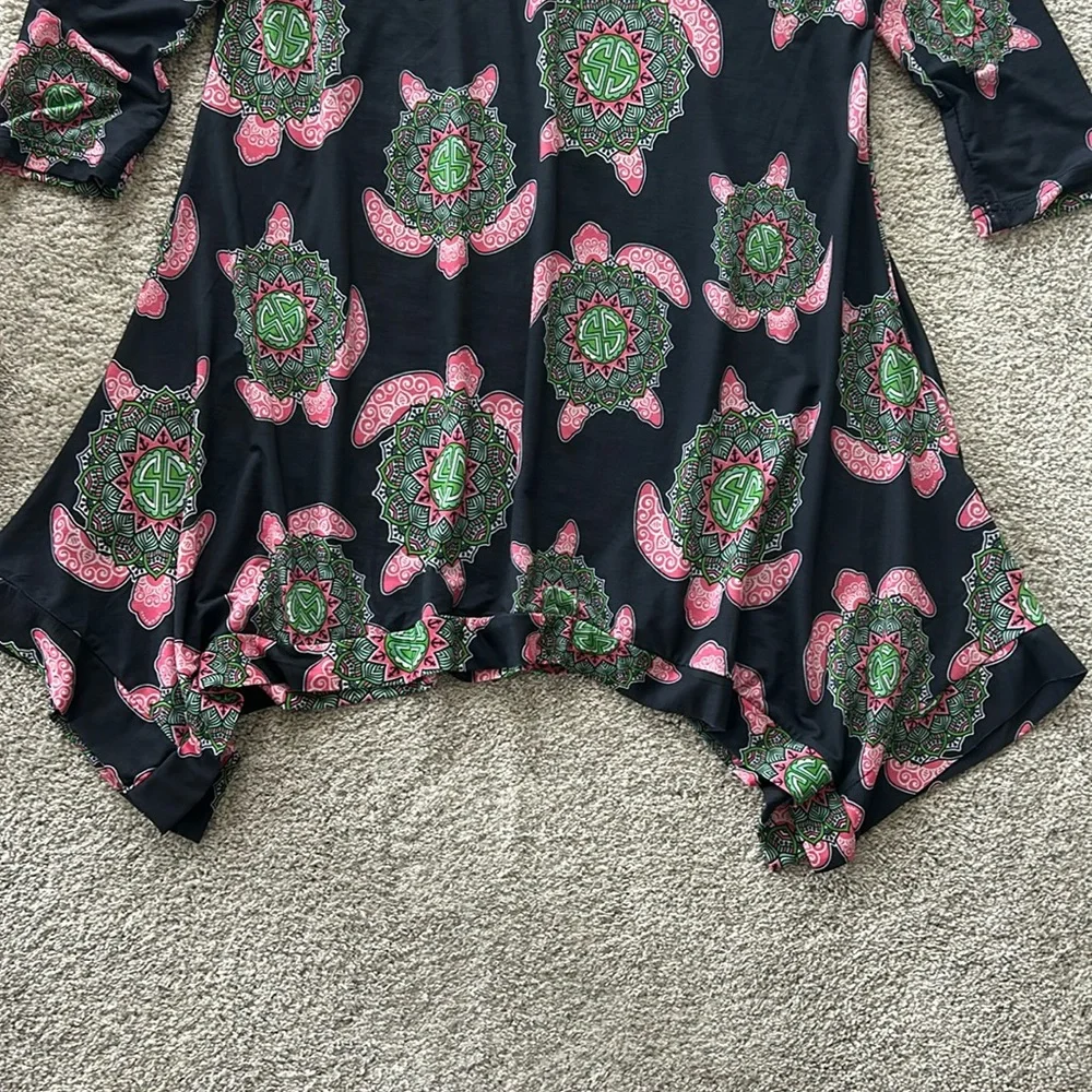 Simply Southern 3/4 Sleeve Boho Turtle Dress/Tunic - Picture 4 of 6